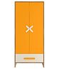 Adona Novara Kids Wardrobe with 2 Drawers and Wooden Handles - Orange