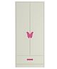 Adona Palencia Kids Wardrobe Cwith Drawer and Butterfly Handles - White Pink