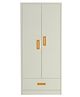 Adona Palencia Kids Wardrobe Cwith Drawer and Grooved Handles - White Yellow