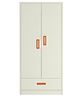 Adona Palencia Kids Wardrobe Cwith Drawer and Grooved Handles - White Orange