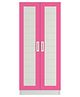 Adona Victoria 2 Door Wardrobe With 2 Drawers And Paneled Shutters - Barbie Pink