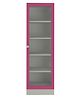 Adona Celestia Kids Bookshelf Cum Storage Cabinet with Glass Door- Pink