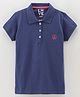 GRO Half Sleeves Top Text Print - Blue