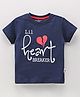 GRO Half Sleeves Cotton T-shirt Printed - Navy Blue