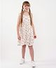 Primo Gino Sleeveless Knee Length Frock Printed- White