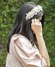 CHOKO Lacey Beaded Flower Detailing Headband - Yellow & Beige