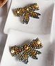CHOKO Pair Of Monarch Butterfly Hair Clip - Metal Black & Gold