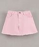 Bloom Up Knee Length Denim Skirt - Pink