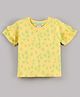 Bloom Up Cotton Half Sleeves Printed Tops - Yellow Green