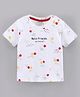 Bloom Up Half Sleeves Cotton T-Shirt Cherry And Best Friends Text Print - White