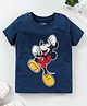 Babyhug Half Sleeves Cotton T-shirt Mickey Mouse Graphic - Navy Blue