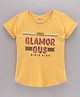 Sundae Kids Half Sleeves Top Text Print - Yellow