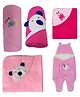BABYZONE Wearable Baby Blanket Animal Face Design Pack of 5 - Pink Purple