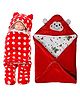 BABYZONE Baby Blanket cum Wrapper Star Print Pack of 2 - Red