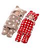 BABYZONE Baby Blanket cum Wrapper Star Print Pack of 2 - Red Brown