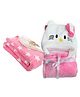 BABYZONE Hooded Wearable Blanket & Baby Blanket Combo Star Print & Cat Applique - Pink
