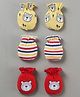Babyhug 100% Cotton Mittens Pack of 3 - Multicolor