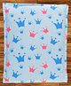 Mittenbooty Mustard Pillow Crown Print - Blue
