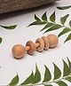 Ariro Neem Wood Dumbell With Rings Rattle - Brown