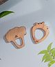Ariro Organic Non Toxic Strawberry & Broccoli Neem Wood Teethers Pack of 2 - Brown