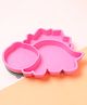 Silicone Three  Compartmented Dinosaur Plate - Pink