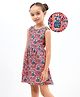 Primo Gino Sleeveless Frock Digital Print - Pink