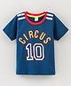 OJOS Half Sleeves T-Shirt Text Print - Deep Blue