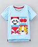 Ojos Half Sleeve T-Shirt Animal Print - Blue