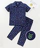 OJOS Half Sleeves All Over Printed Night Suit Set - Blue