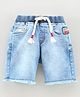 Little Kangaroos Bermuda Shorts with Distressed Hem - Light Blue