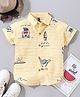 Play by Little Kangaroos Half Sleeves Solid Shirt Printed - Lemon Yellow
