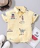 Play by Little Kangaroos Half Sleeves Solid Shirt Printed - Lemon Yellow