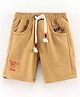 Play by Little Kangaroos Knee Length Bermuda with Emoji Design - Khaki
