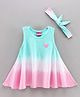 Play by Little Kangaroos Sleeveless Top with Sequinned Heart Applique & Headband - Blue Pink