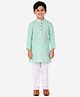 P-MARK Full Sleeves Self Design Kurta With Pajama - Green