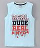 OJOS Sleeveless T-Shirt Text Print - Light Blue