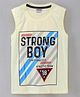 OJOS Sleeveless T-Shirt Text Print - Light Lemon