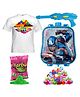 Fiddlerz Holi Pichkari High Pressure Water Gun Toy Back Holding Tank For Kids with Holi Combo of 200 Water Balloons , 1 Tshirt & 1 Pkt Holi Color Pool Party Fun