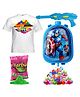 Fiddlerz Holi Pichkari High Pressure Water Gun Toy Back Holding Tank For Kids with Holi Combo of 200 Water Balloons , 1 Tshirt & 1 Pkt Holi Color Pool Party Fun