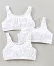 Red Rose School Essential Sleeveless Cotton Solid Bralette Pack of 3 - White