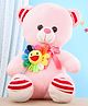 Stuffysoft Teddy Bear Soft Toy with Sunflower Pink - Height 38 cm