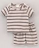 Turtledove London Striped Tee and Shorts Set - Pumice