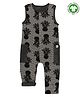 Turtledove London Sleeveless Organic Cotton Dungaree Octopus Print - Black