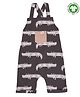 Turtledove London Sleeveless Organic Cotton Dungaree Crocodile Print - Grey