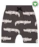 Turtledove London Organic Cotton Knee Length Shorts Crocodile Print - Charcoal