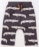 Turtledove London Organic Cotton Knee Length Shorts Crocodile Print - Charcoal