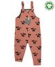 Turtledove London Sleeveless Organic Cotton Dungaree Puppy Print - Peach