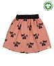 Turtledove London Organic Cotton Knee Length Skirt Animal Print - Light Brown