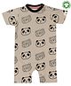 Turtledove London Organic Cotton Half Sleeves Romper Panda Print - Beige