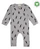 Turtledove London Organic Cotton Full Sleeves Romper Sea Horse Print - Grey